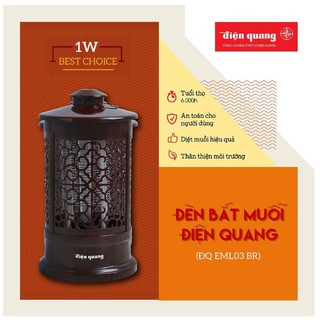 Đèn bắt muỗi điện quang hình tháp - mẫu đq eml03 br - cao 24cm x rộng 13.2cm