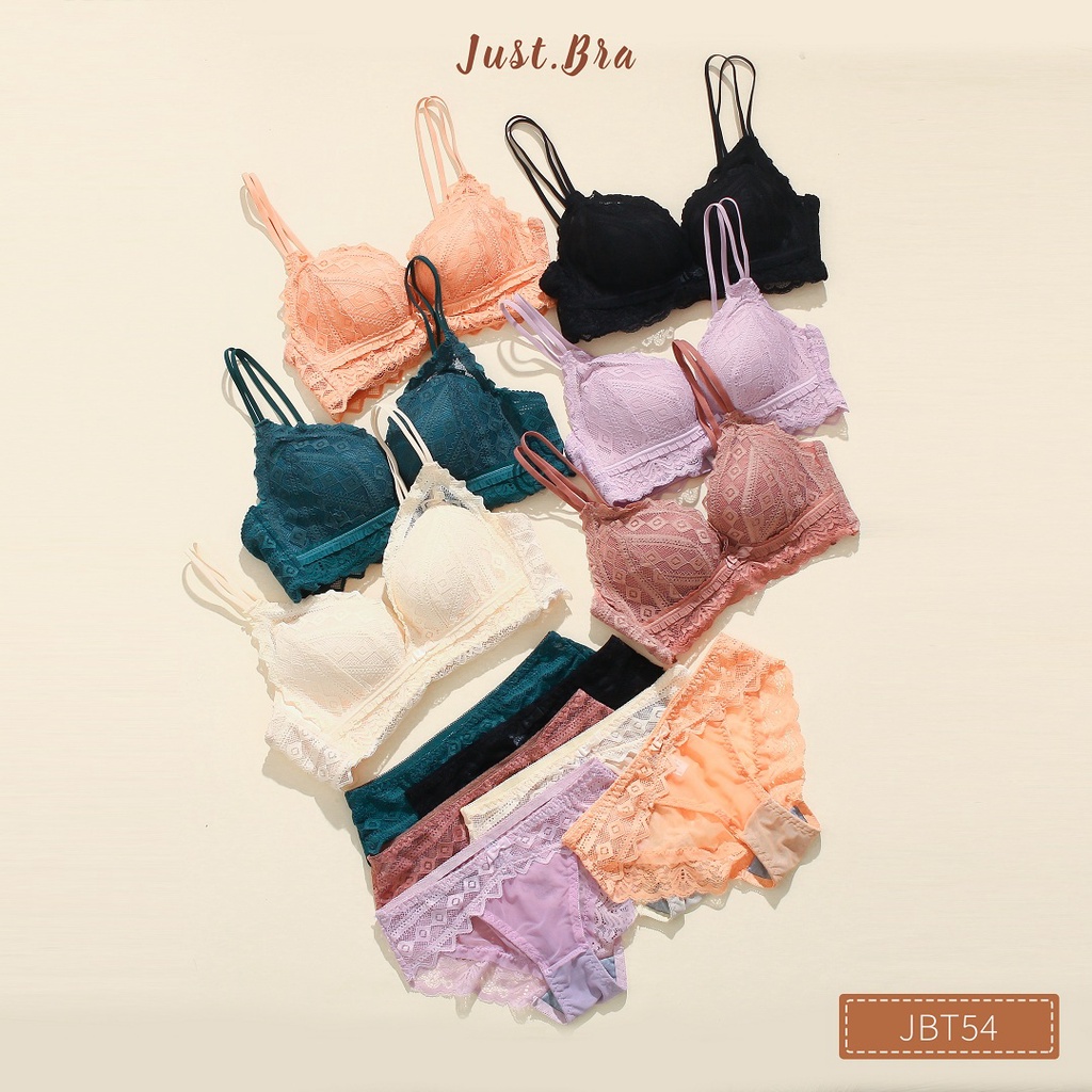 Bộ đồ lót Just Bra chất liệu ren cao cấp, mút dày nâng ngực JBT54 | BigBuy360 - bigbuy360.vn