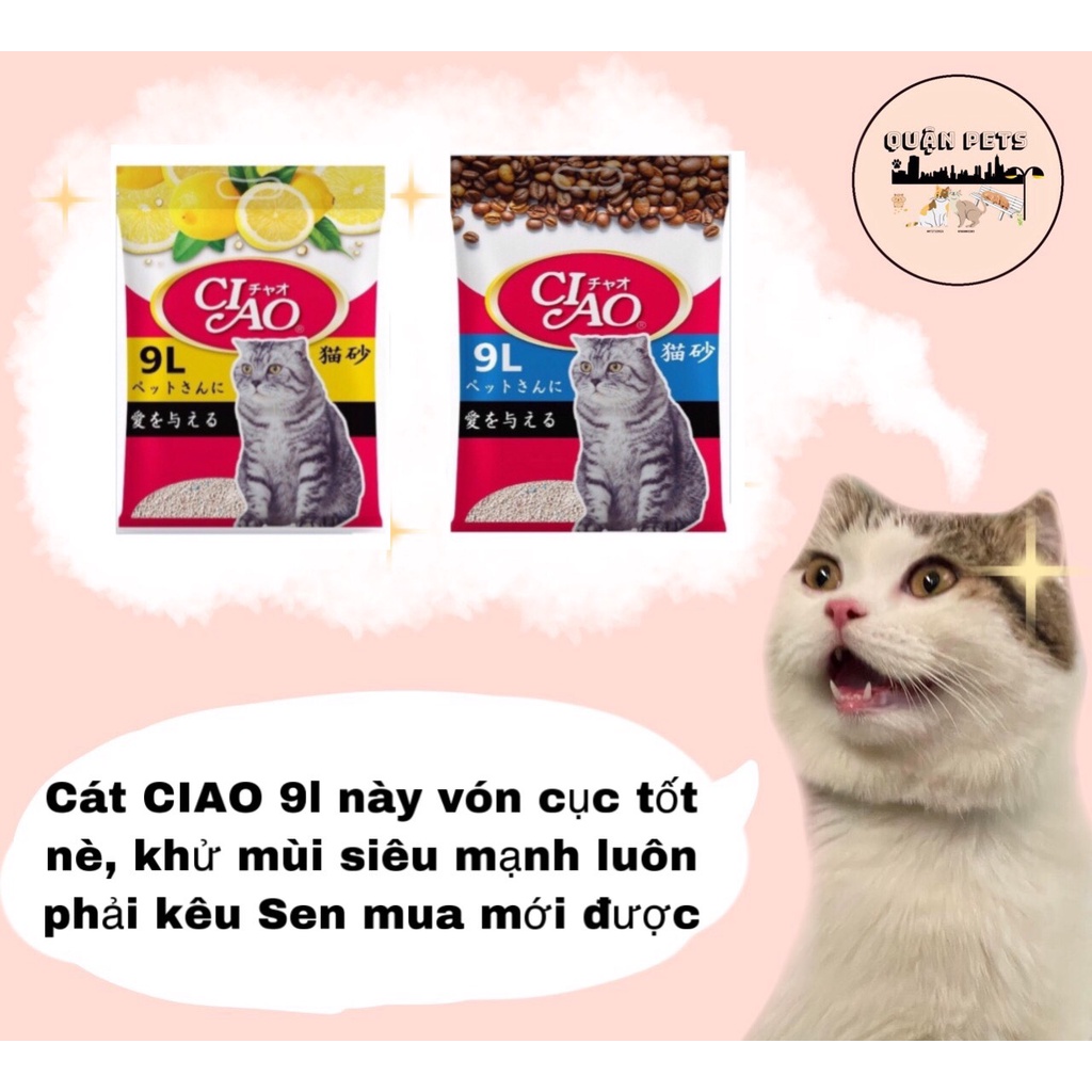 Cát vệ sinh cho mèo Ciao 9l nhật bản  - Siêu khử mùi, vón cục tốt