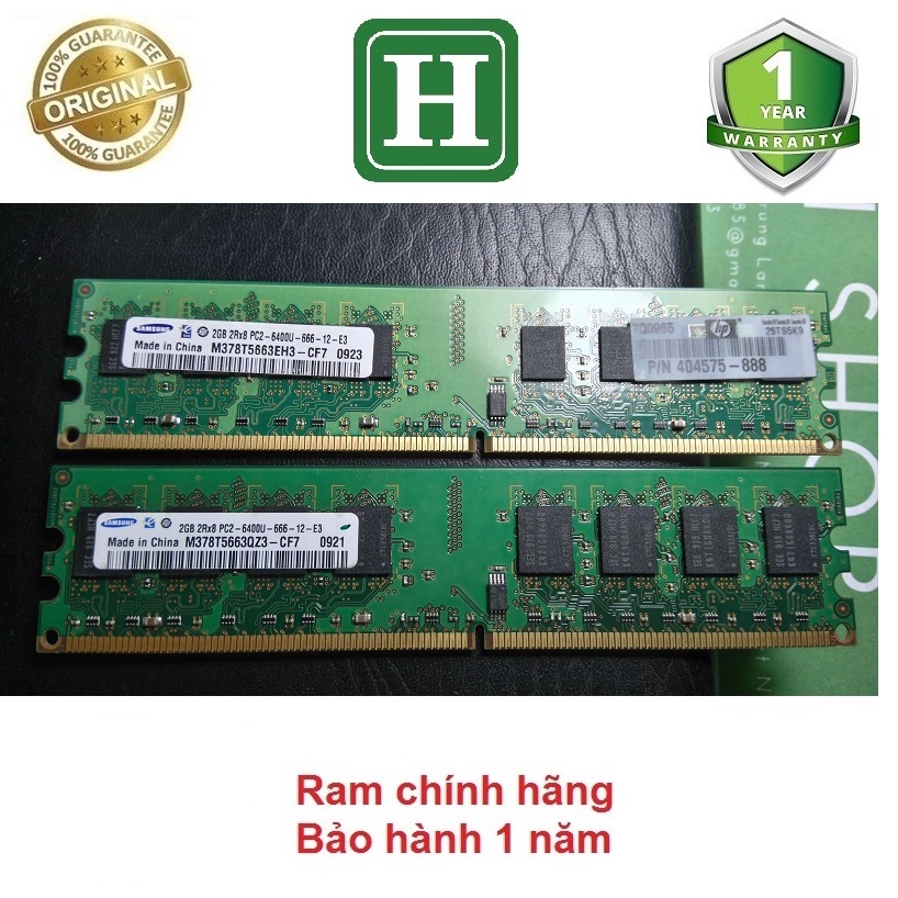Ram PC DDR2 2Gb bus 800 - 6400s, hiệu Samsung bảo hành 12 tháng