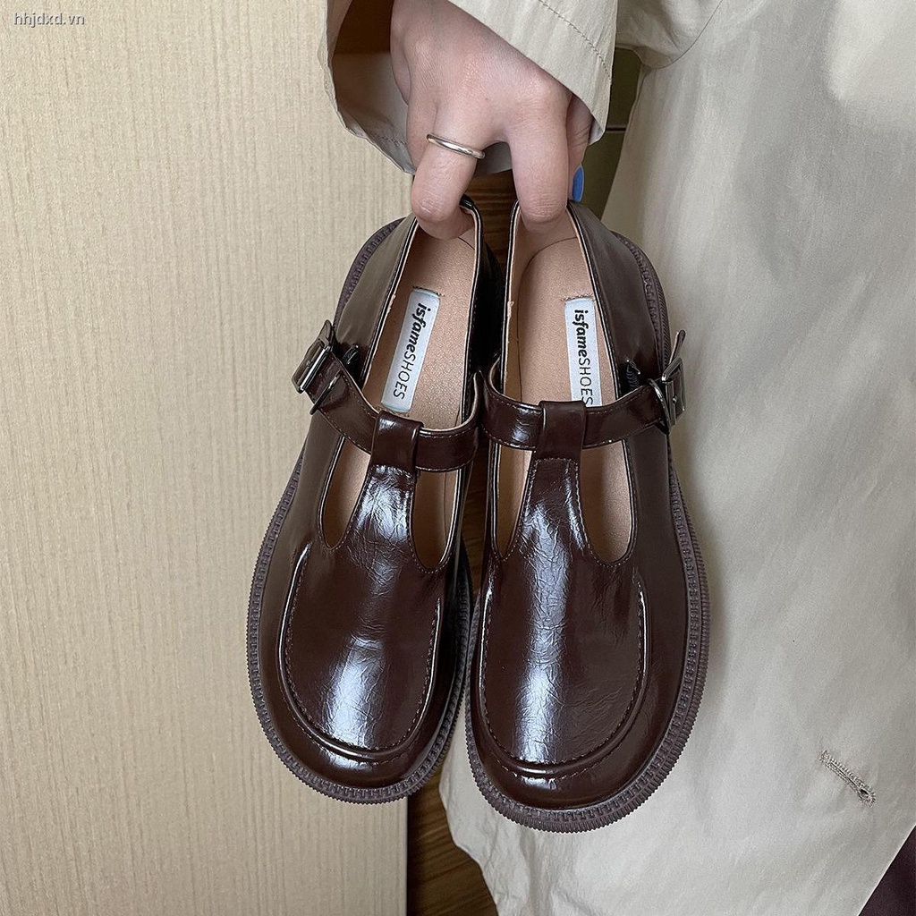 Giày da phong cách Anh quốc retro thời trang xuân thu cho nữ 2022