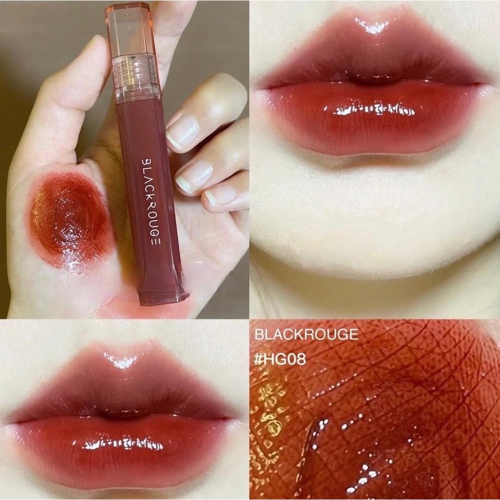 Son tint bóng Black Rouge Half N Half Water Glow HG08 nâu cam ánh đỏ