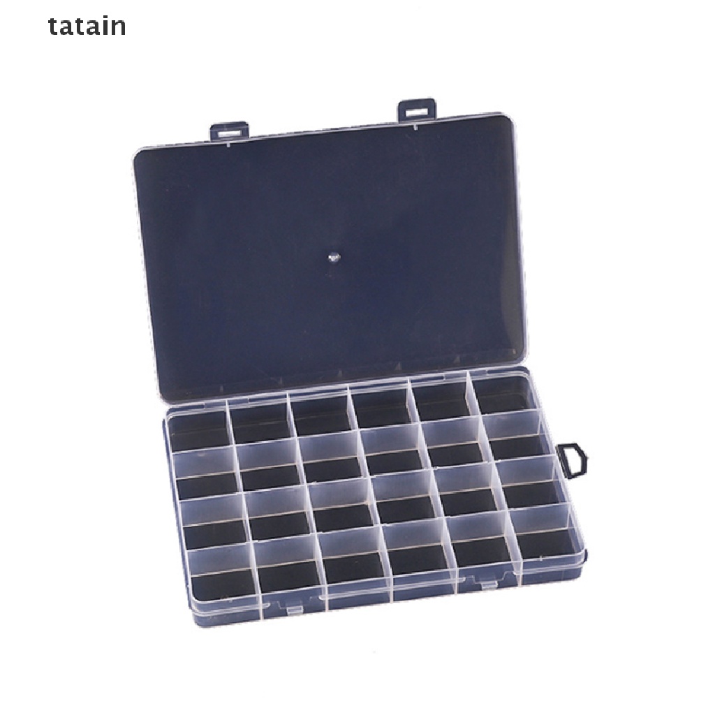 [TAT] 24 Compartment Plastic Storage Box Jewellery Earring Beads Case Container NEW CVX