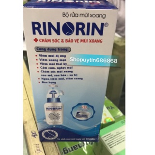 Bộ bình rửa mũi Rinorin kèm  muối