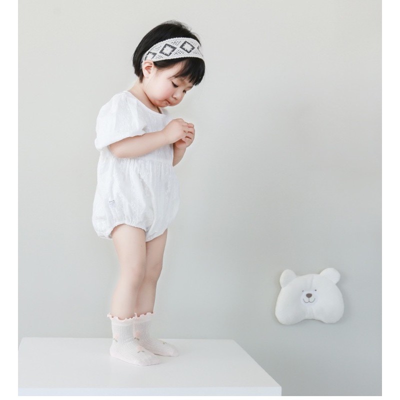 Tất lưới hoa quả NEMO BABY cổ bèo duyên dáng, cotton mềm mại cho bé 0 đến 3 tuổi