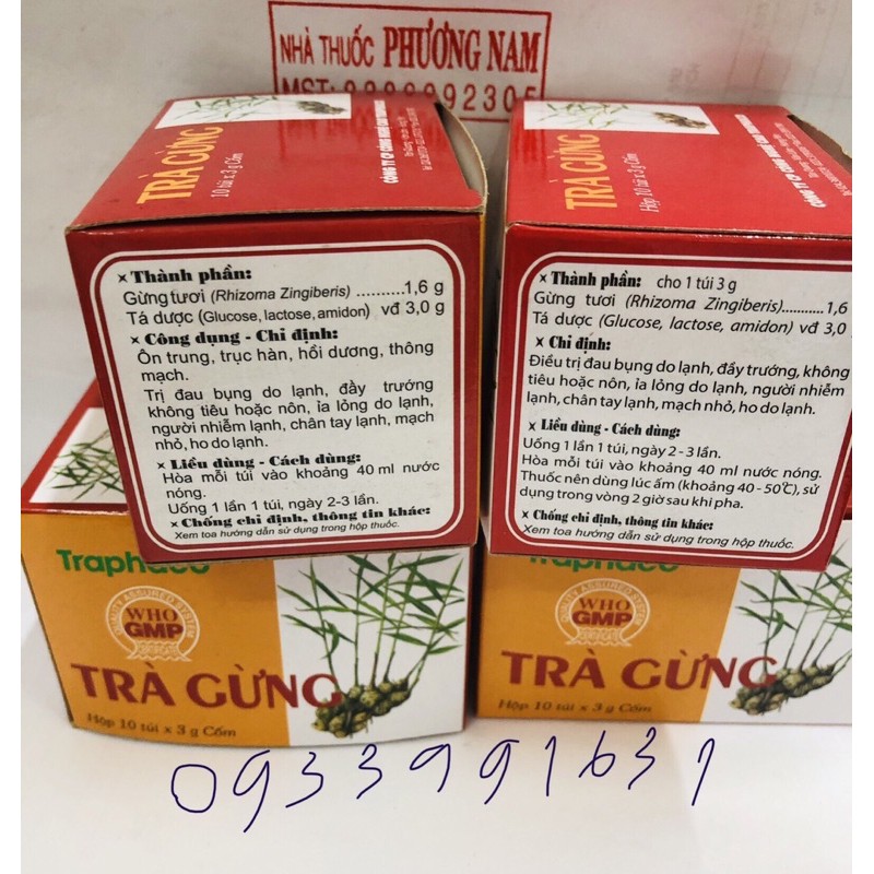 Trà Gừng Traphaco-Hộp 10 gói