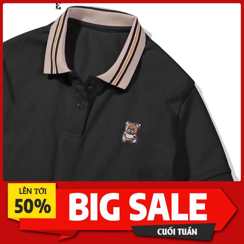Áo Phông Polo Nam, Áo Thun Cổ Dệt Thêu Logo Gấu Nâu Chất Thun Cá Sấu Mẫu Mới Hè 2021 - AC93 - Shopmens ྇
