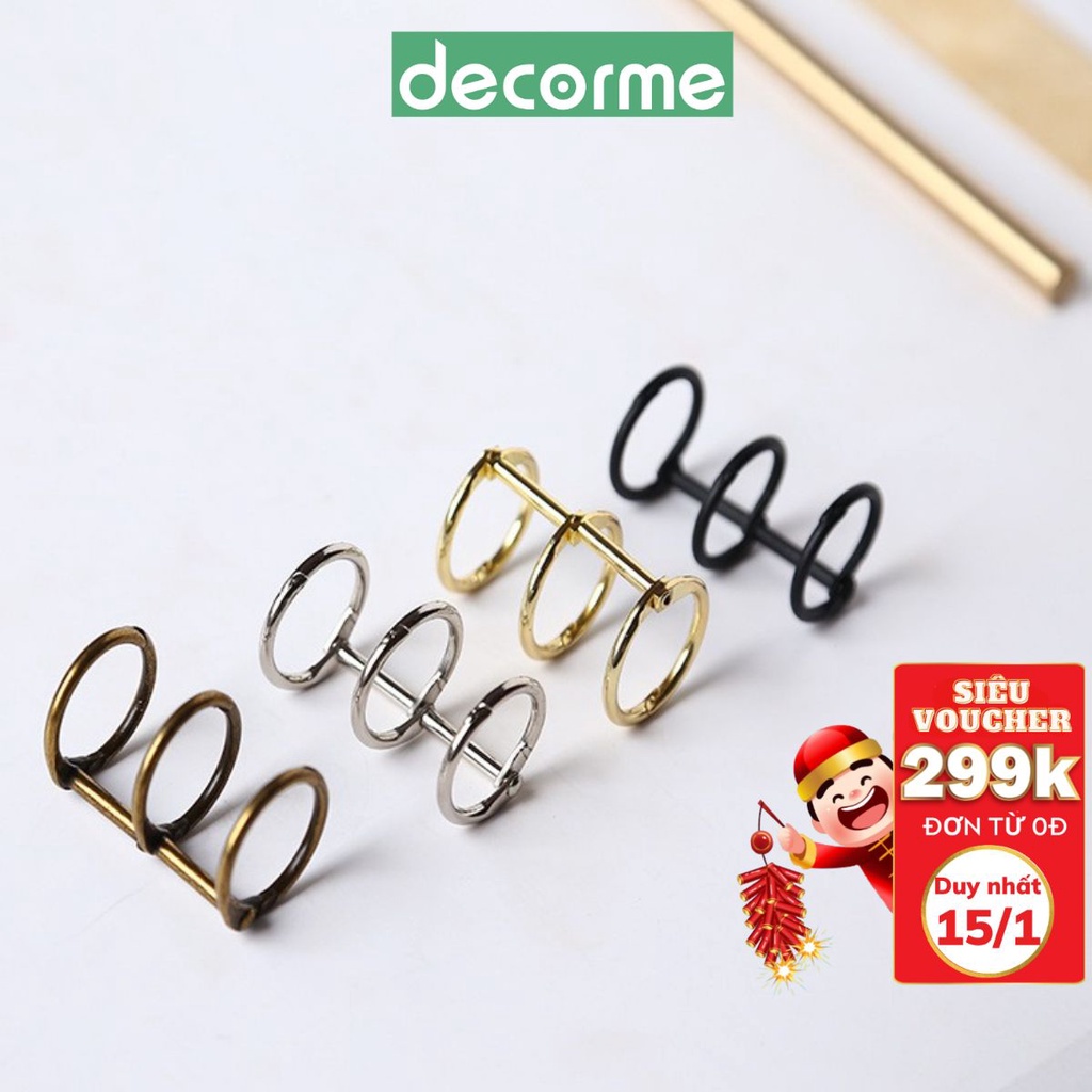 Còng sắt rời 3 còng dùng cho các loại giấy refill phụ kiện sổ còng DECORME