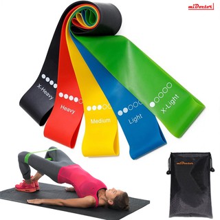Bộ 5 Dây Đàn Hồi, Dây Kháng Lực Tập Gym Cao Cấp - Dây Tập Cơ Mông Đùi Hãng miDoctor