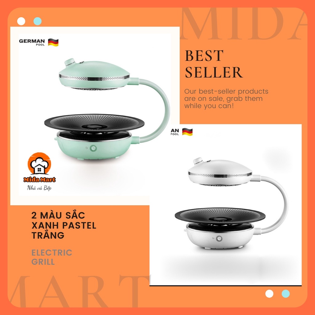 🔥 BẾP NƯỚNG HỒNG NGOẠI KHÔNG KHÓI XOAY TỰ ĐỘNG 360° GERMAN POOL CHÍNH HÃNG BẢO HÀNH 6 THÁNG 🔥