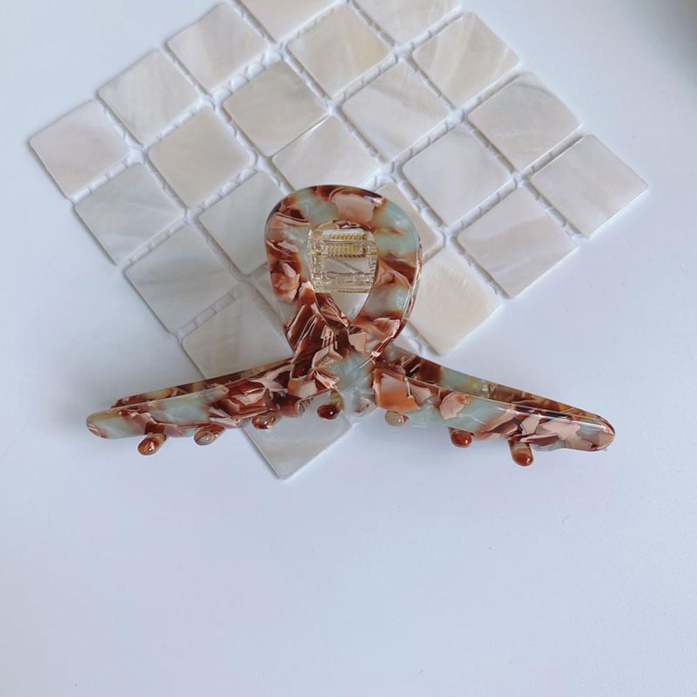 Kẹp Tóc Càng Cua Họa Tiết Hình Học Cỡ Lớn Phong Cách Retro Cho Nữ