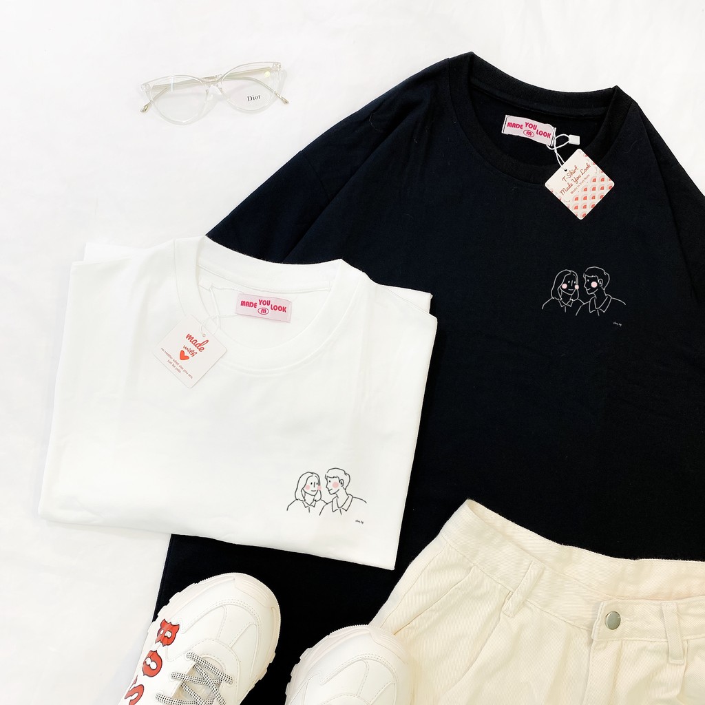 Áo thun tay lỡ  Couple Má Hồng  phông Unisex nam nữ tee oversize form rộng pull Ulzzang Streetwear Hàn Quốc vải mềm
