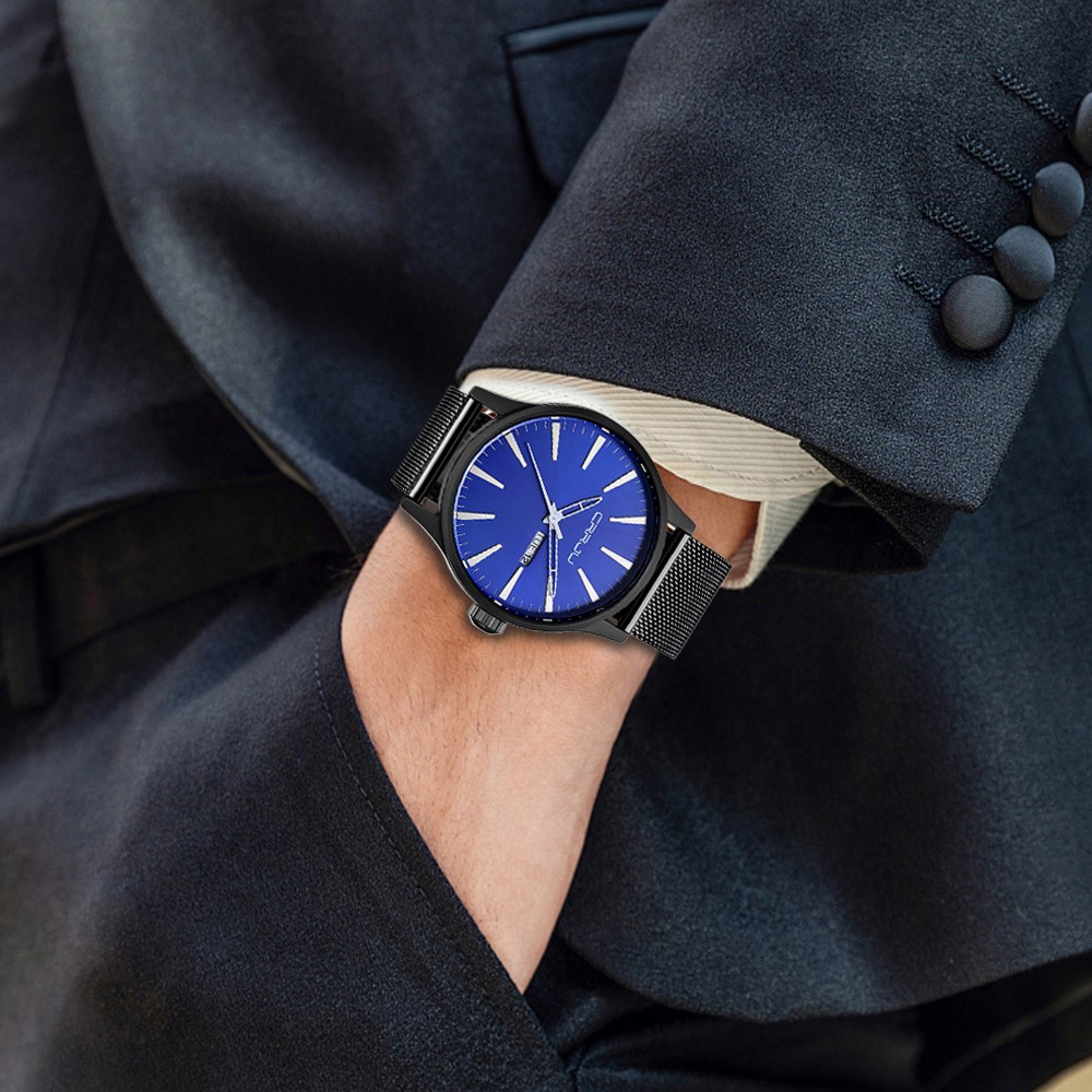 Đồng hồ quartz CRRJU chất liệu thép không gỉ chống thấm nước 2108m