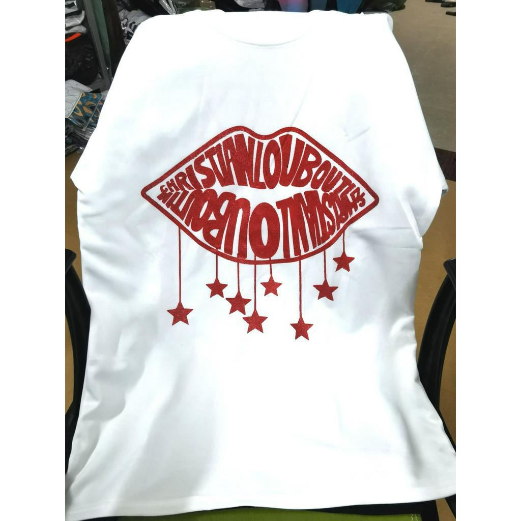 ÁO PHÔNG MÔI KIM TUYẾN ĐỎ CHẤT COTTON CỔ TRÒN - ÁO THUN BOY PHỐ NAM NỮ HOTTREND 2023
