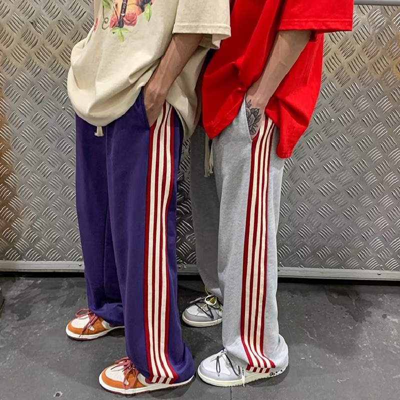 Quần Dài Dáng Suông Rộng Viền Sọc Bên Hông Thoải Mái Thời Trang Cho Nam size M-3XL