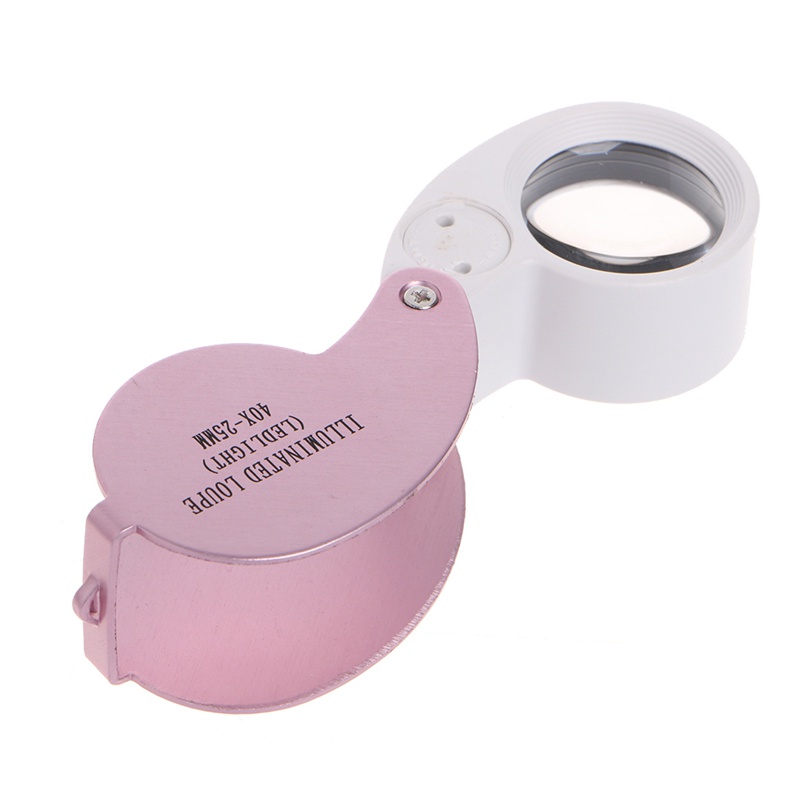 Kính Lúp Soi Trang Sức 40x 25mm Có Đèn Led