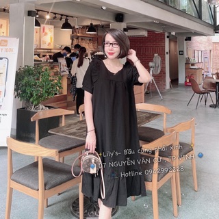 Đầm bầu công sở váy bầu suông  45-70kg