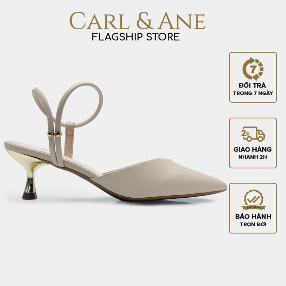 Carl & Ane - Giày cao gót quai mảnh mũi nhọn phong cách Hàn Quốc màu nude - CL019 po