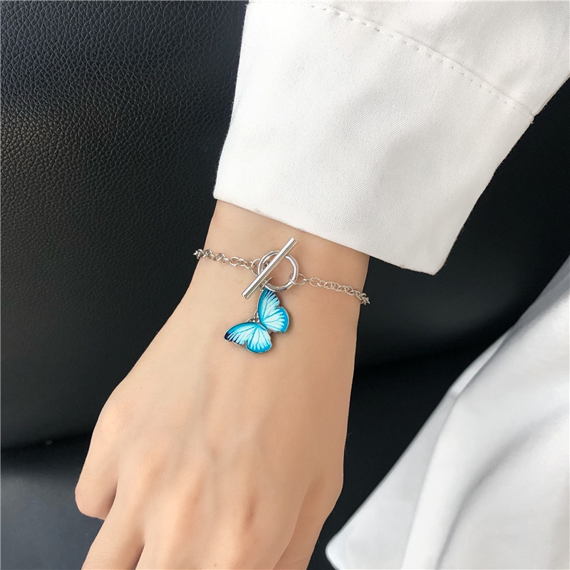 Vòng tay trang trí mặt hình bướm phong cách Hàn Quốc xinh xắn