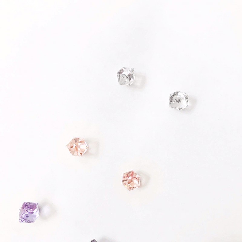  [15k/ đôi] Bông tai nam châm hạt đá vuông kim cương nhiều màu sắc, không cần xỏ lỗ