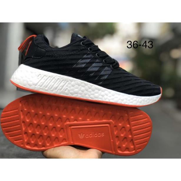 (Freeship+Full box) Giày NMD R2 🖤💨❤đen trắng đế đỏ B*&^ -