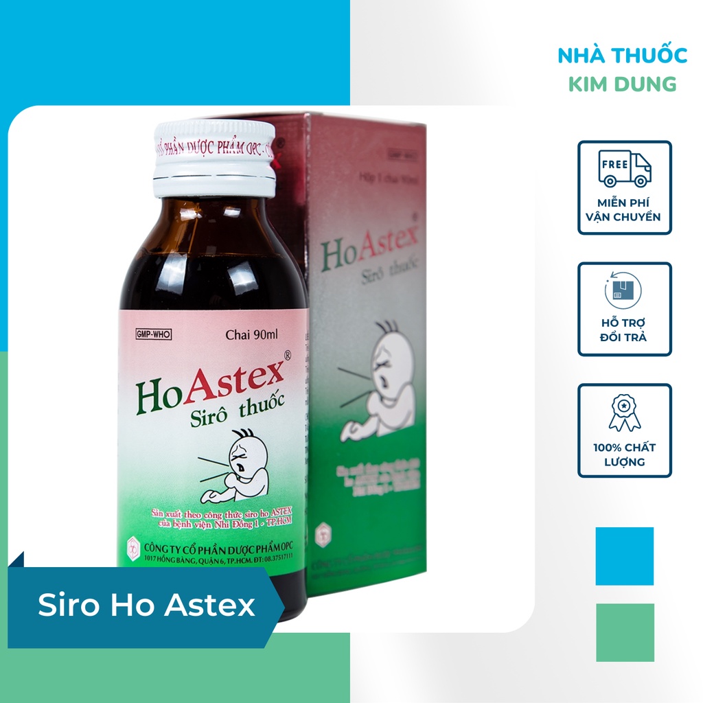 Siro Ho Astex Cắt Ho Tiêu Đờm Giảm Đau Họng Hiệu Quả An Toàn Cho Trẻ Từ Sơ Sinh 90ml