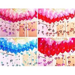 DÂY KIM TUYẾN TRÁI TIM TREO ĐUÔI BÓNG, PHỤ KIỆN TRANG TRÍ TIỆC