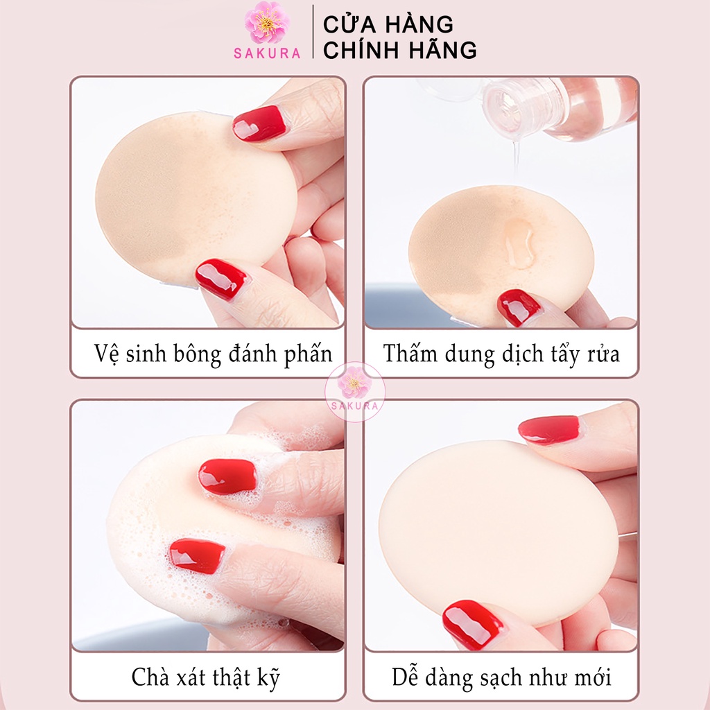 Hộp 7 miếng bông đánh phấn trang điểm Cushion Maycreate Bọt biển đánh phấn mềm mại tiện lợi cao cấp nội địa trung SAKURA