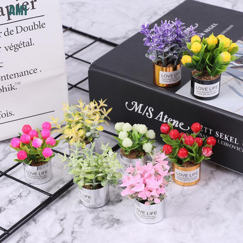 1 Chậu Hoa Oải Hương Trang Trí Nhà Búp Bê Tỉ Lệ 1: 12