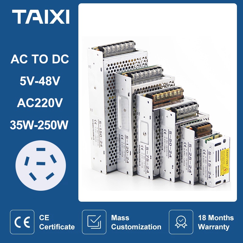 Bộ Chuyển Đổi Nguồn Điện Ac 110v 220v Sang Dc 5v 12v 15v 24v 36v 48v Cho Dây Đèn Led Cctv 2w 35w 50w 60w 75w 100w 150w 120w 200w 250w