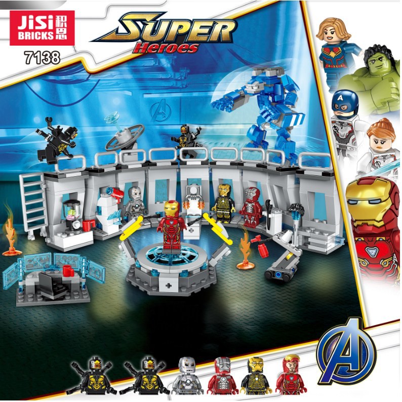 Bộ đồ chơi xếp hình Lego Super Heroes 7138- Phòng Chứa giáp Iron man Jisi Bricks