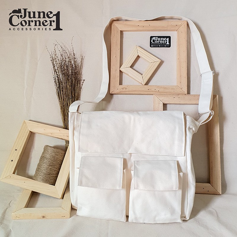 [ TẶNG LỊCH VẢI 2022 ] CREAMY CANVAS BAG - TÚI ĐEO CHÉO VẢI CANVAS SIÊU DÀY