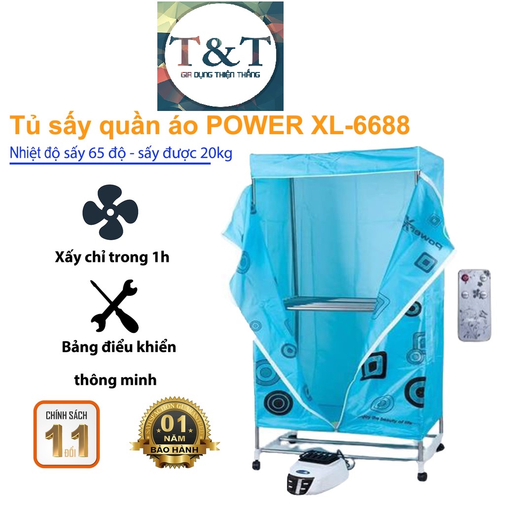 TỦ SẤY QUẦN ÁO POWER X 6688 - CÔNG NGHỆ HÀN TIẾT KIỆM ĐIỆN - SẤY KHÔ NHANH - Bảo hành 12 tháng