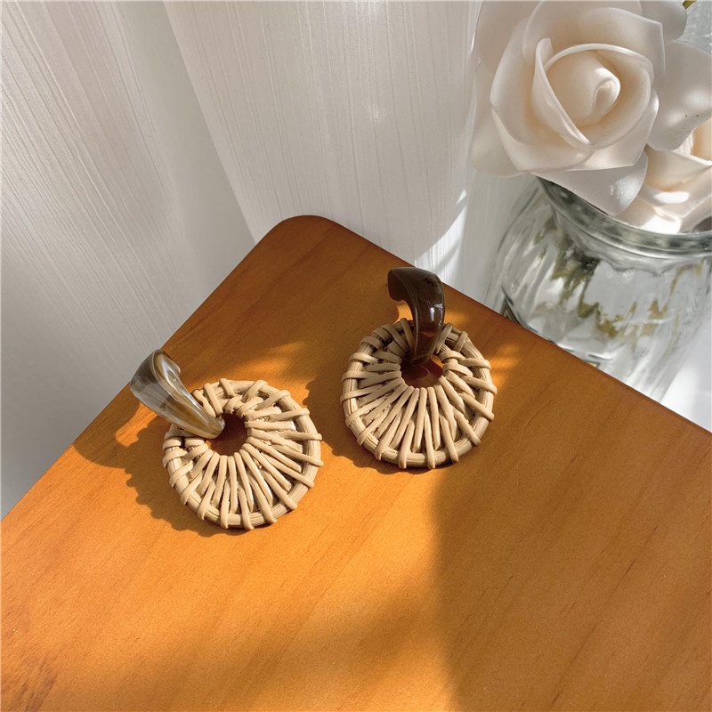 Khuyên tai cói đi biển Her Accessories chân xỏ bạc 925 an toàn H102