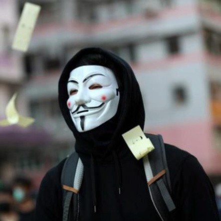 HTT5 A Mặt nạ Hacker Anonymous hóa trang màu trắng chất liệu an toàn thích hợp phổ thông lứa tuổi 3 58