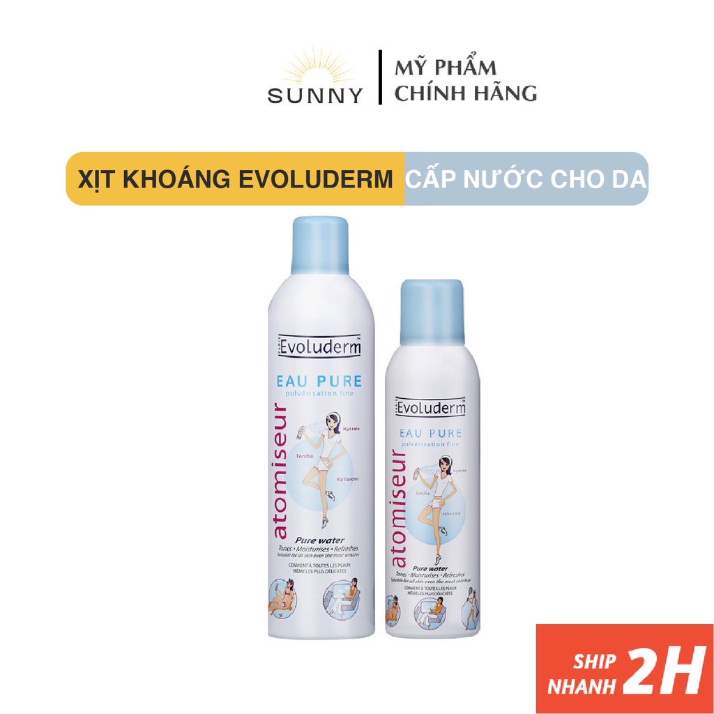 Xịt khoáng Evoluderm  Atomiseur 150ml dưỡng ẩm, cấp nước và làm dịu cho da