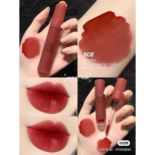 Son kem 3CE BLUR WATER TINT màu SEPIA - Lamii beauty