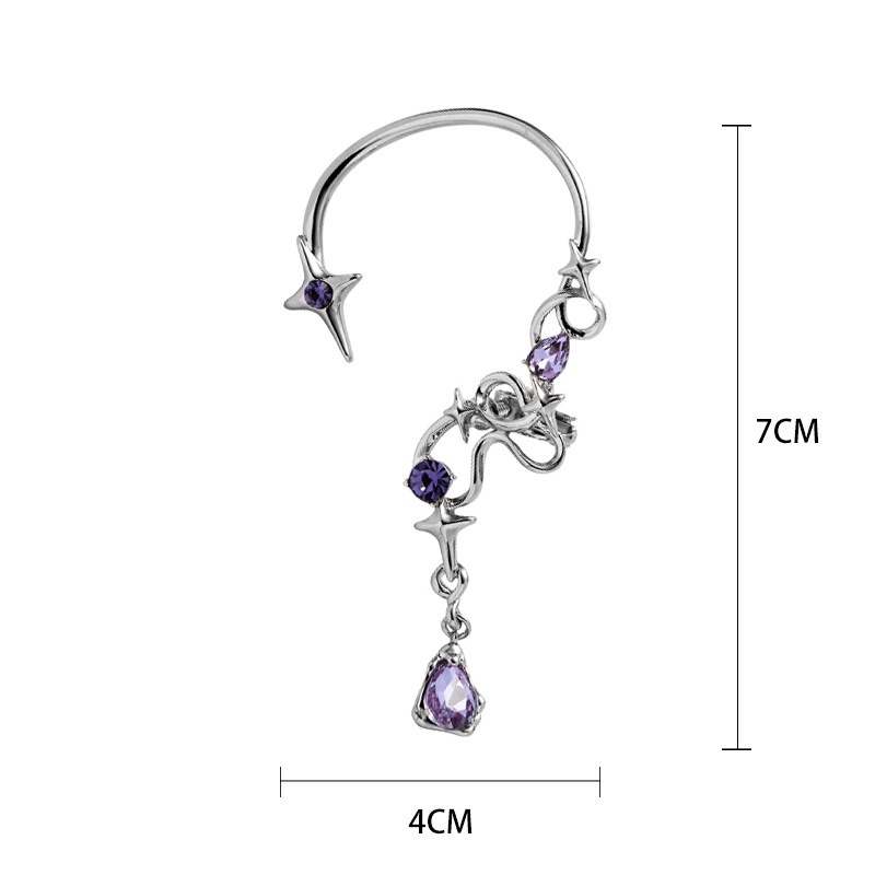 Khuyên Tai Kẹp Mặt Ngôi Sao Bốn Cánh Sang Trọng Cao Cấp Phong Cách Ngọt Ngào Thời Trang Dành Cho Bạn Nữ