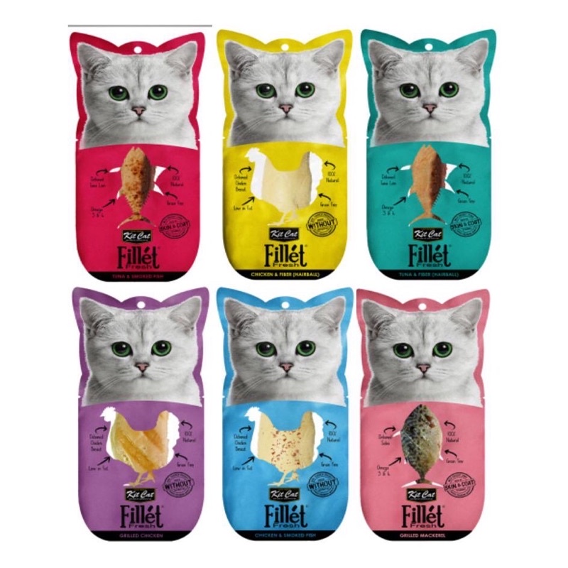 [ 30g ] KitCat Fillét Fresh - Phi lê cá ngừ và Phi lê gà cho mèo