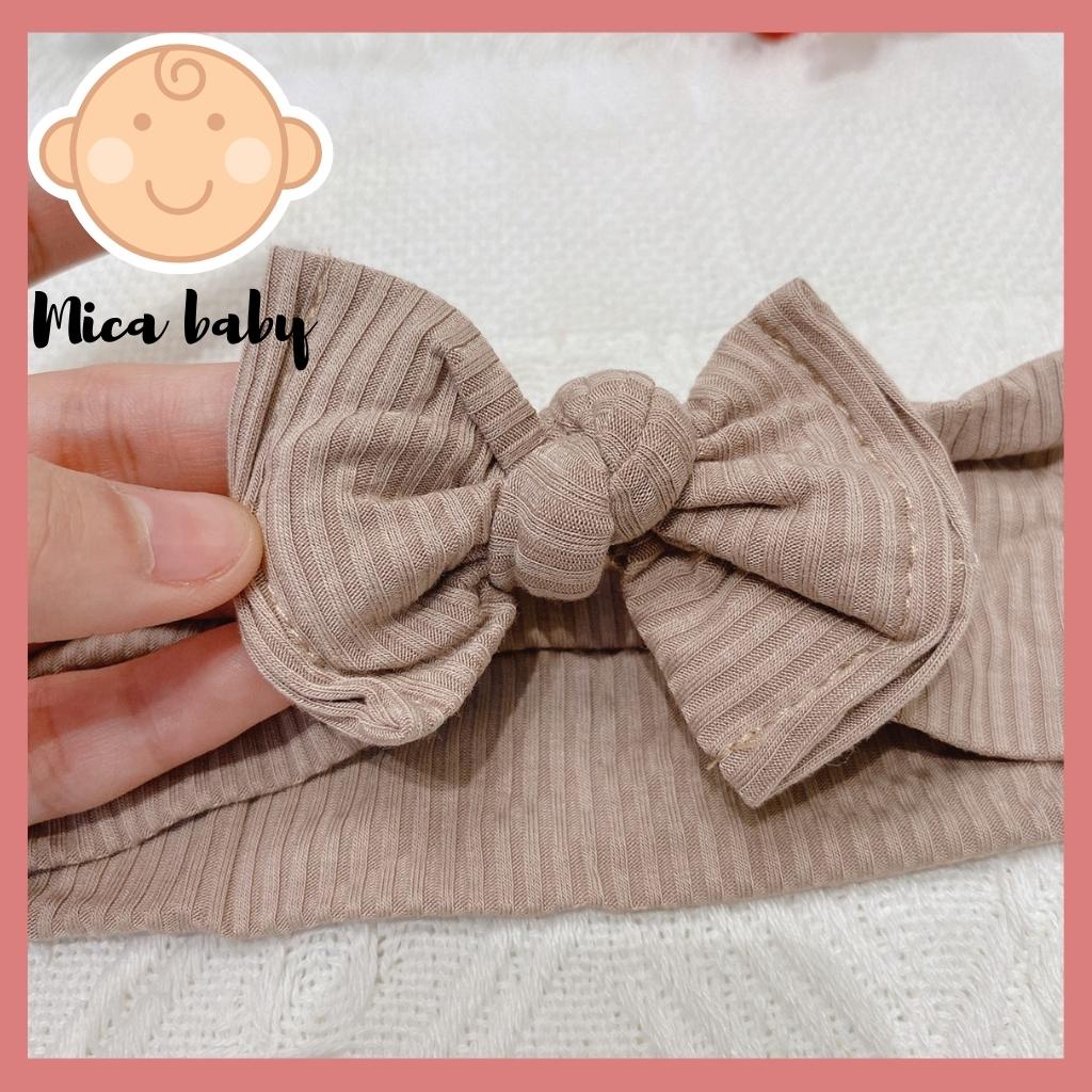 Băng đô thun gân co dãn đính nơ đáng yêu cho bé Mica Baby BD41