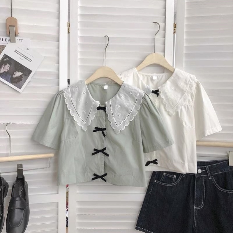 Áo sơ mi nữ phối cổ zen (Chất liệu đũi lạnh) • 2ENDSHOP
