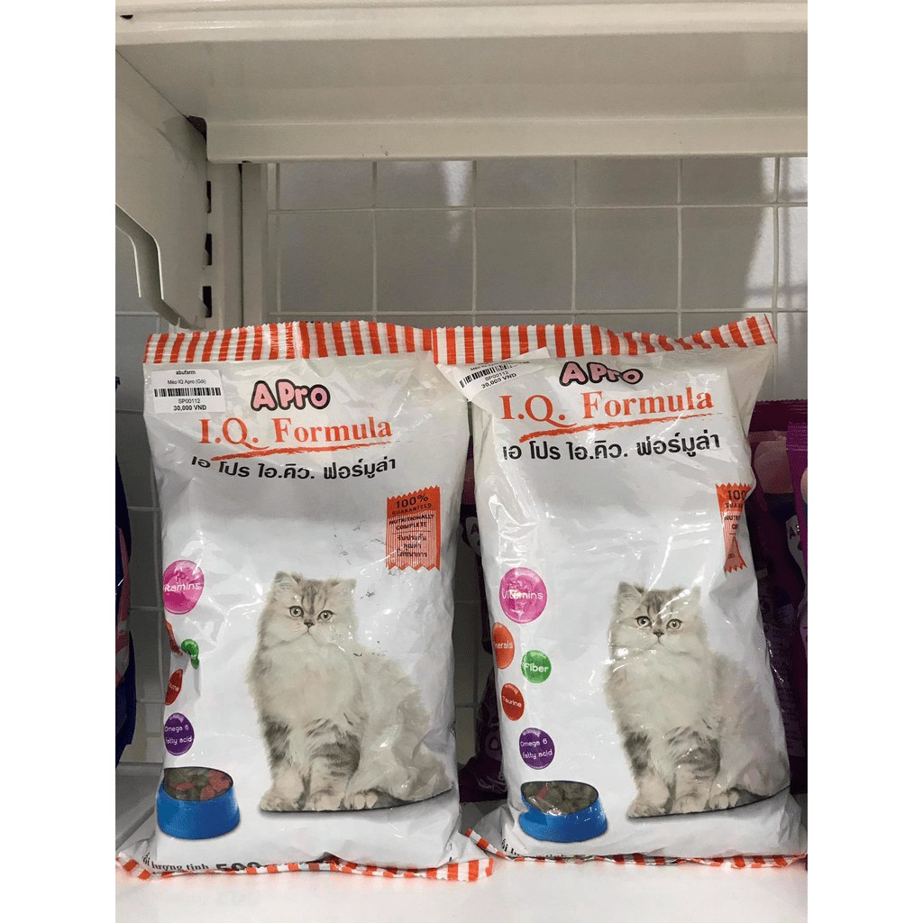 Thức ăn cho mèo mọi lứa tuổi  Apro IQ Formula 500g hạt cho mèo - Long Vũ Pet Food