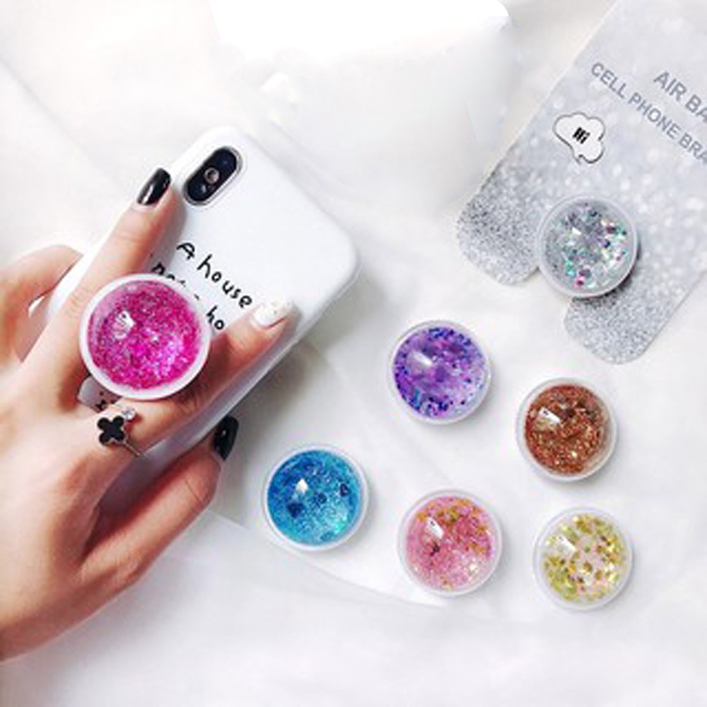 Giá đỡ điện thoại phối kim tuyến nước lấp lánh nhiều màu sắc dễ thương | BigBuy360 - bigbuy360.vn