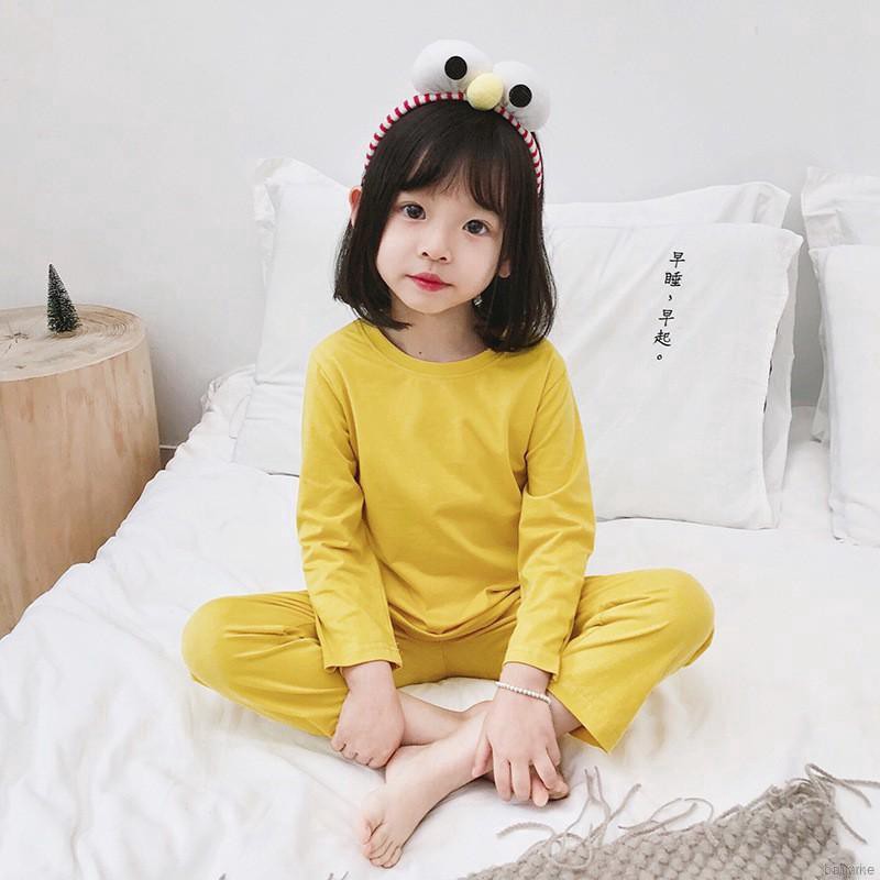 ruiaike  Kids Girls Boys Pajamas Set Candy Color Cotton Pyjama Sleepwear Nightwear Loungewear Homewear