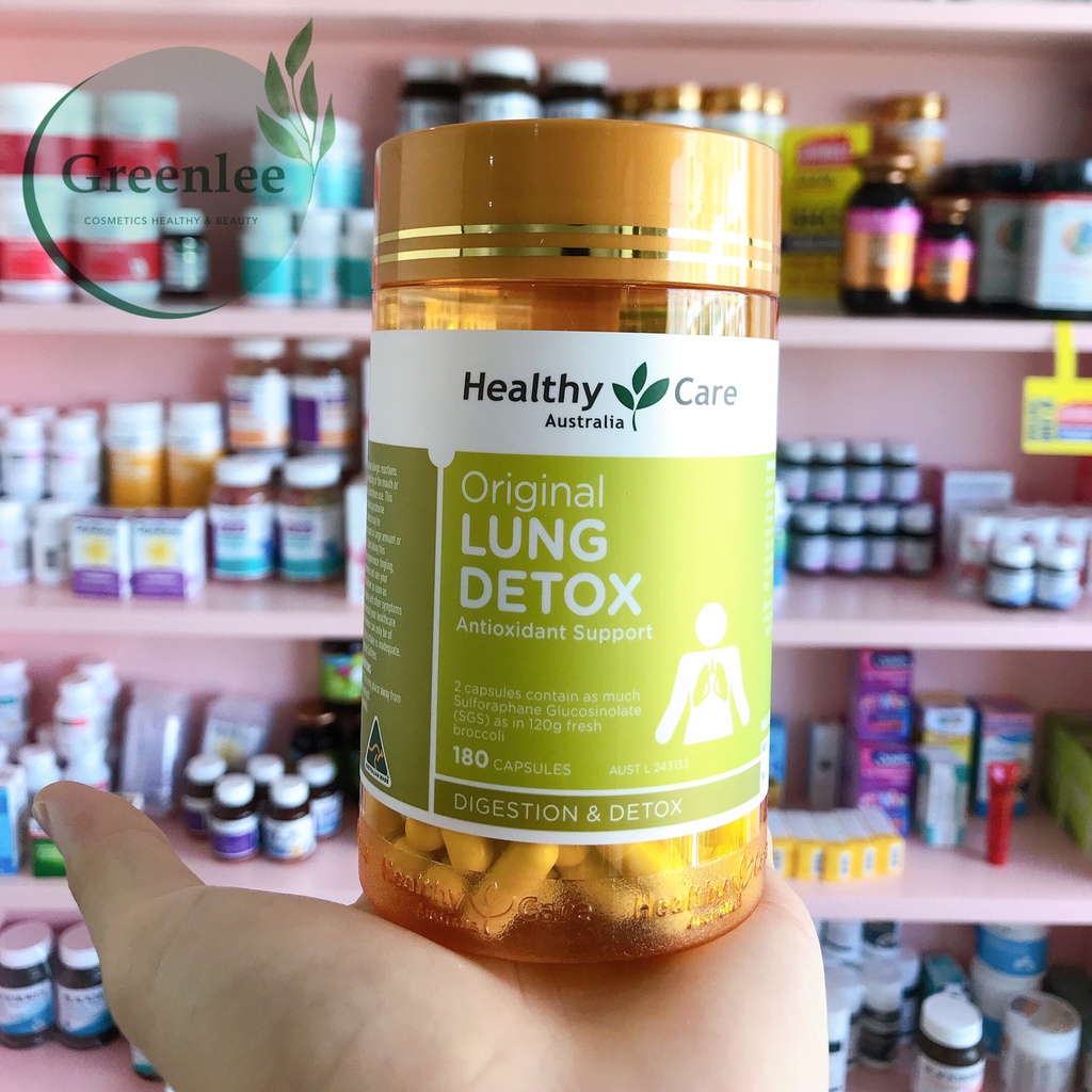 Viên Uống Thải Độc Phổi Lung Detox Original Healthy Care, Úc (180 viên) Giúp Thanh Lọc, Tăng Đường Sức Đề Kháng Cho Phổi