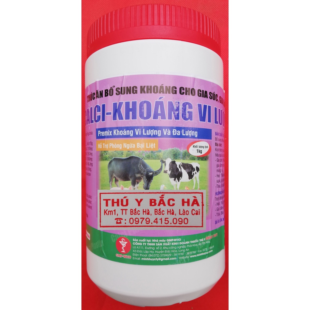 1kg CALCI-KHOÁNG VI LƯỢNG Thức ăn bổ sung khoáng cho gia súc, gia cầm, chó mèo, chim cảnh