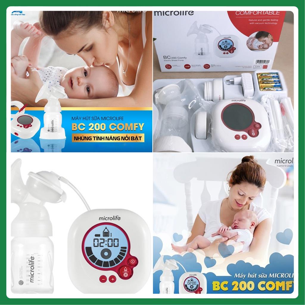 [Thương Hiệu Thụy Sĩ] Máy hút sữa điện Microlife BC200 Comfy - Có Chế Độ Kích Thích Và 10 Chế Hút Sữa Tự Động