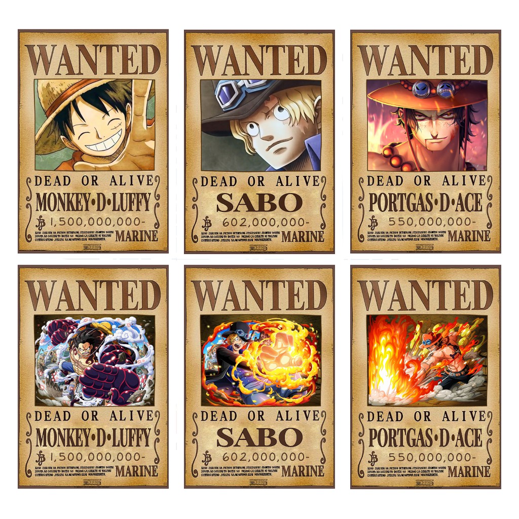 Giảm Giá Poster Truy Nã 3 Anh Em Luffy, Sabo, Ace Ver 1 + Ver 2 - One Piece  - Beecost