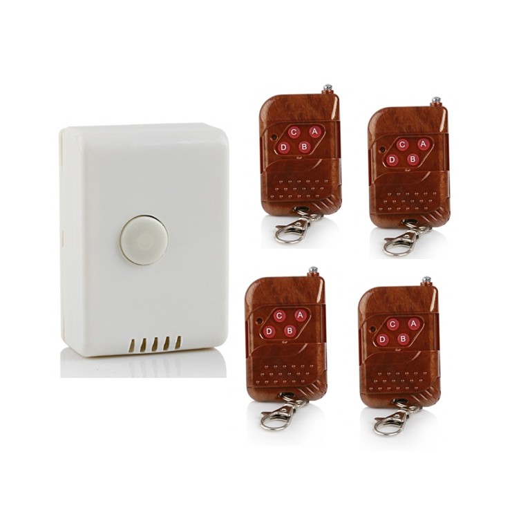 Công tắc điều khiển từ xa sóng 433 RF15 kèm 04 Remote RF vỏ vân gỗ