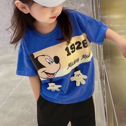 Hàng Mới Về Áo Thun Cotton Tay Ngắn In Họa Tiết Hoạt Hình Thoáng Khí Thoải Mái Thời Trang Xuân Hè Cho Bé